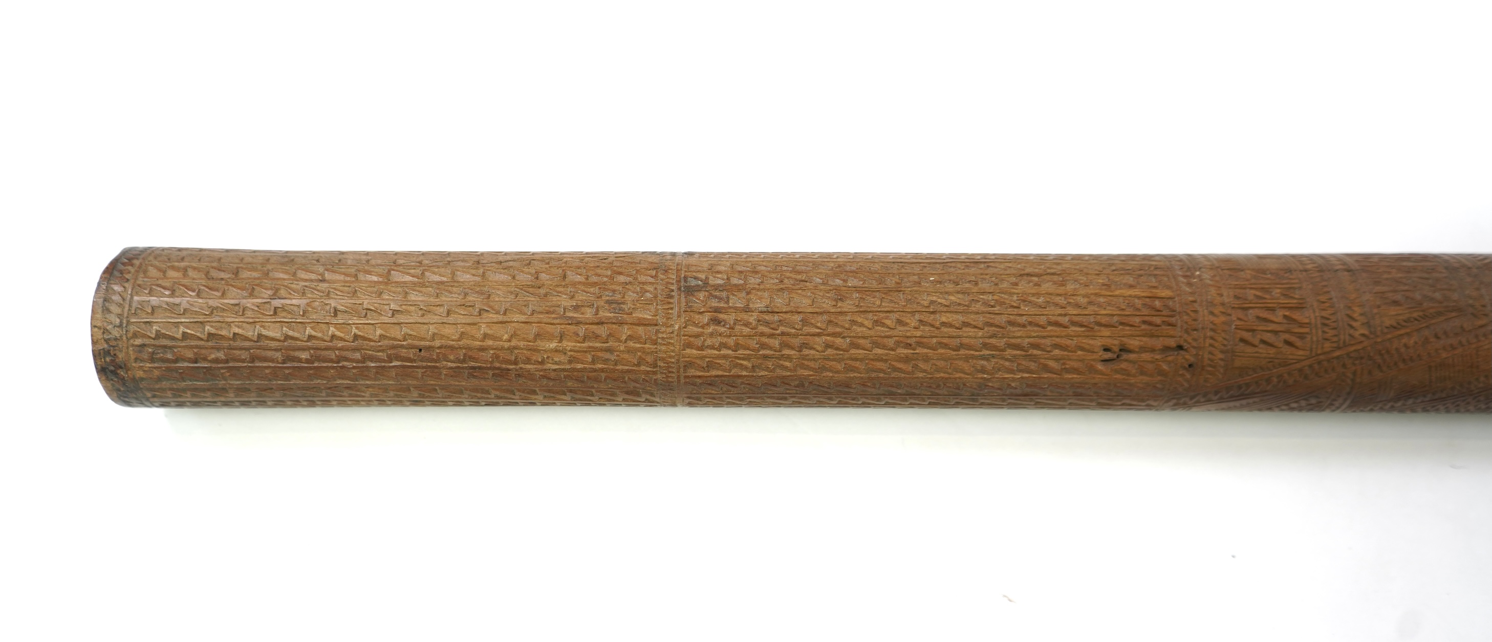 A Fijian carved pole club, bowai, 19th century